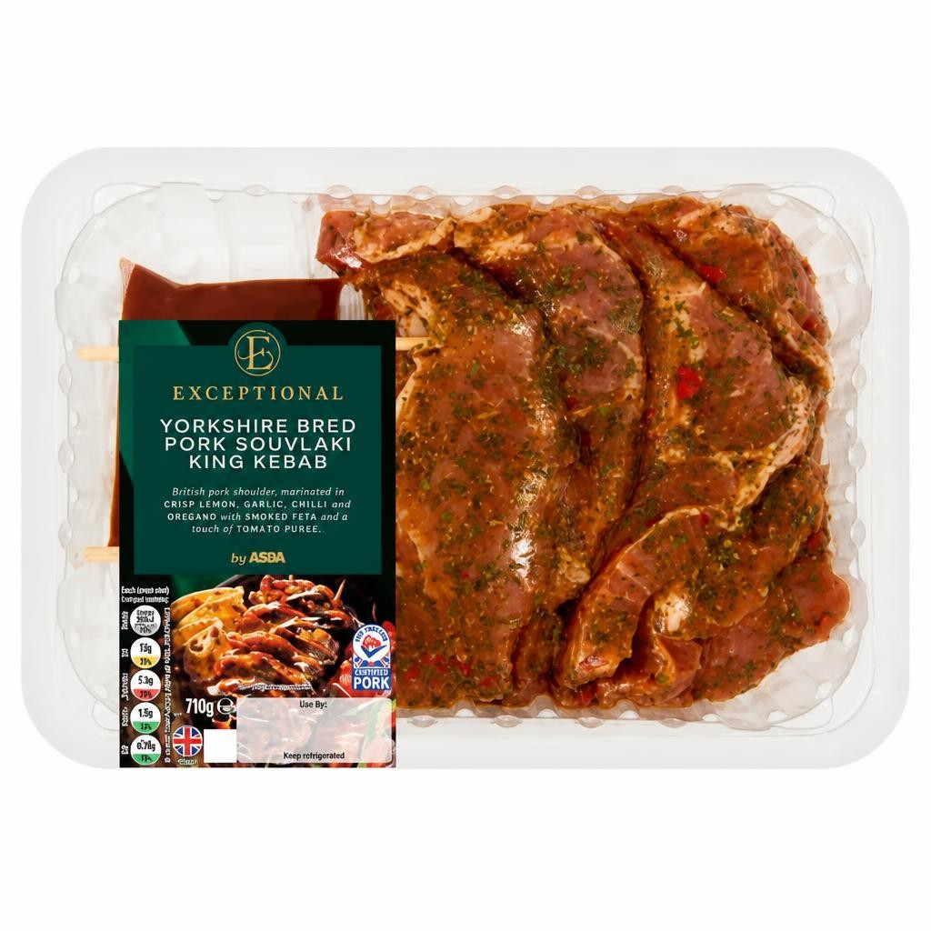 Exceptional by ASDA Yorkshire Bred Pork Souvlaki King Kebab 710g