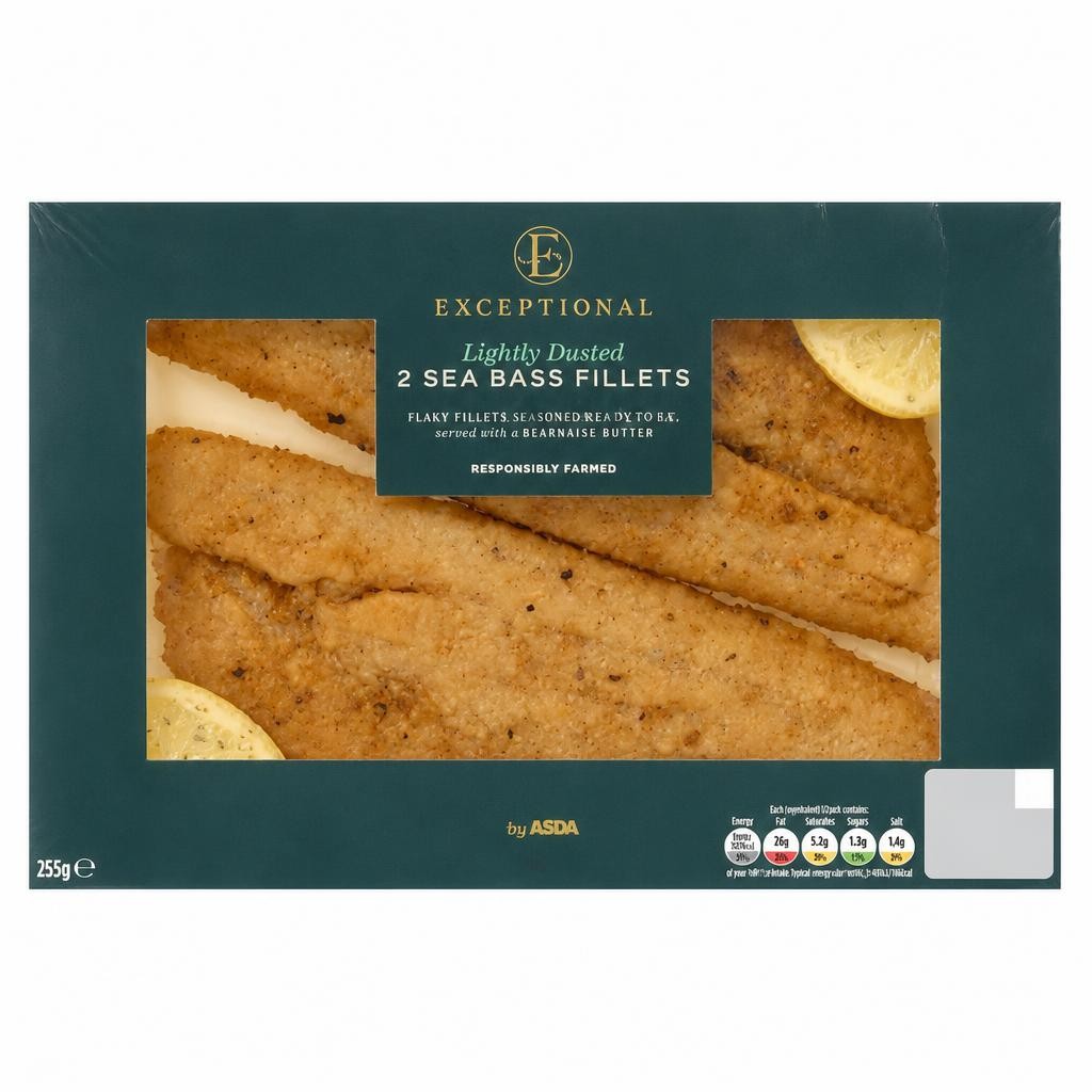 Exceptional by ASDA 2 Lightly Dusted Sea Bass Fillets 265g