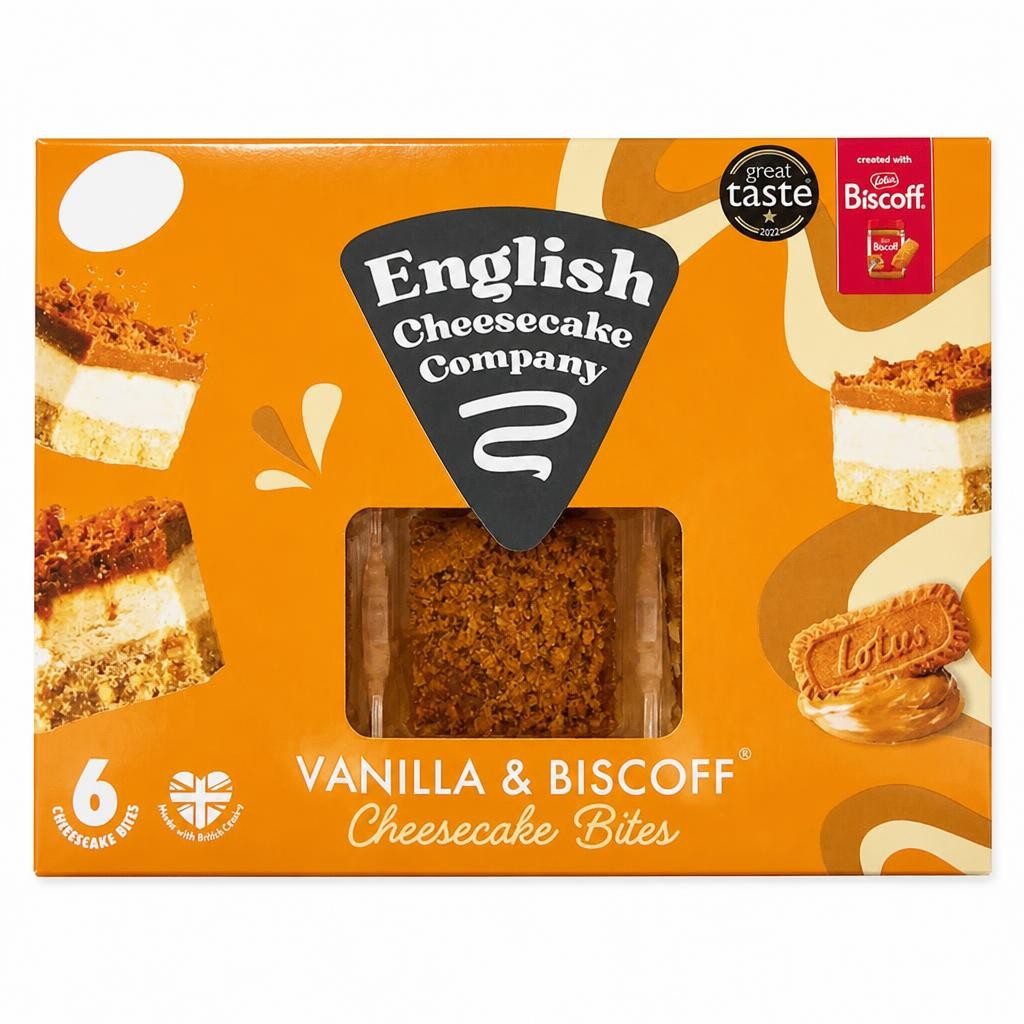 English Cheesecake Company 6 x 35g Vanilla & Biscoff Cheesecake Bites