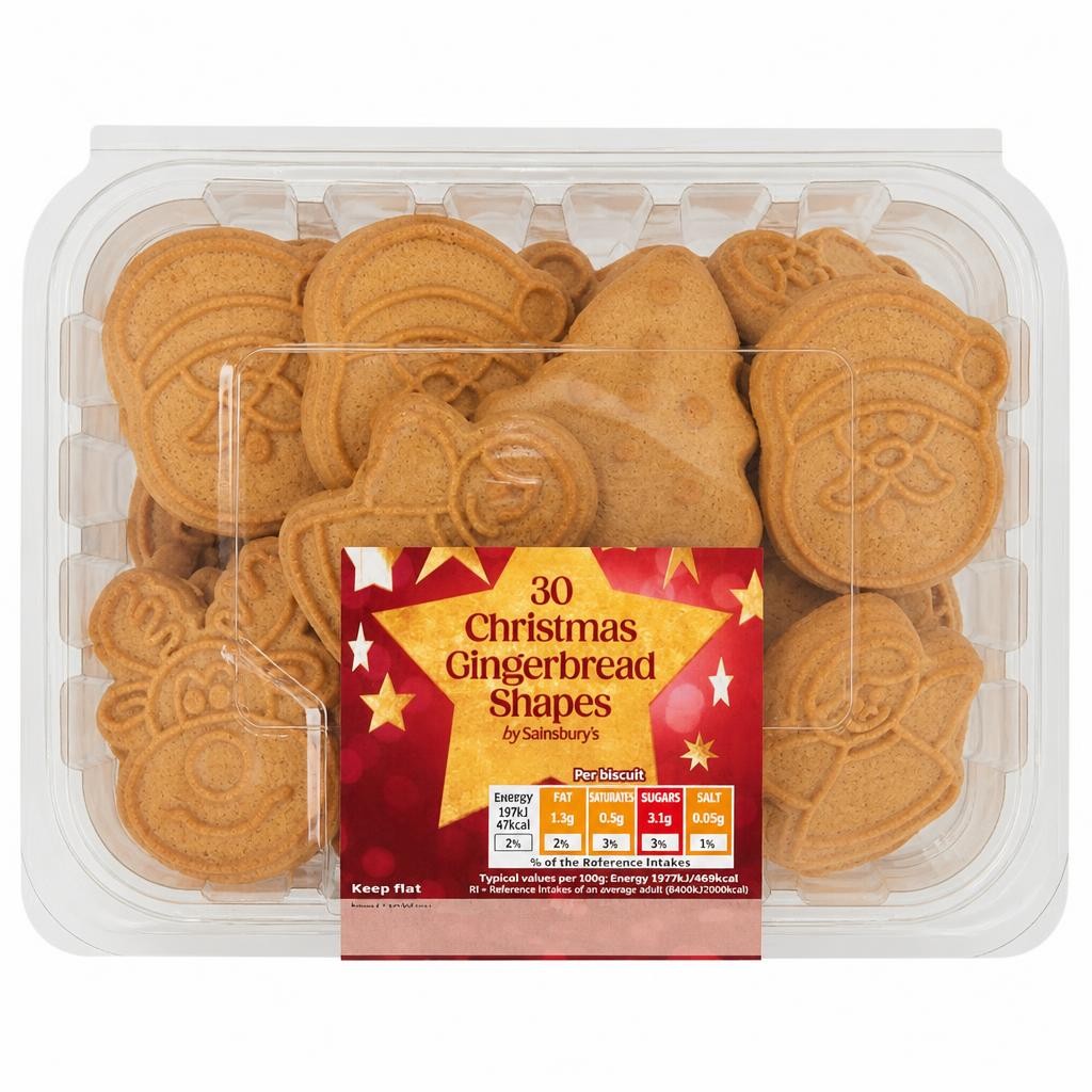 Sainsbury's 30 x Christmas Gingerbread Shapes 300g