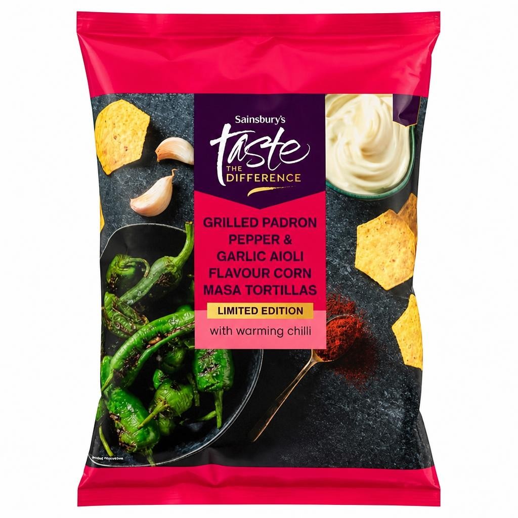 Sainsbury's 150g Padron Pepper & Garlic Aioli Tortilla Chips, Taste the Difference
