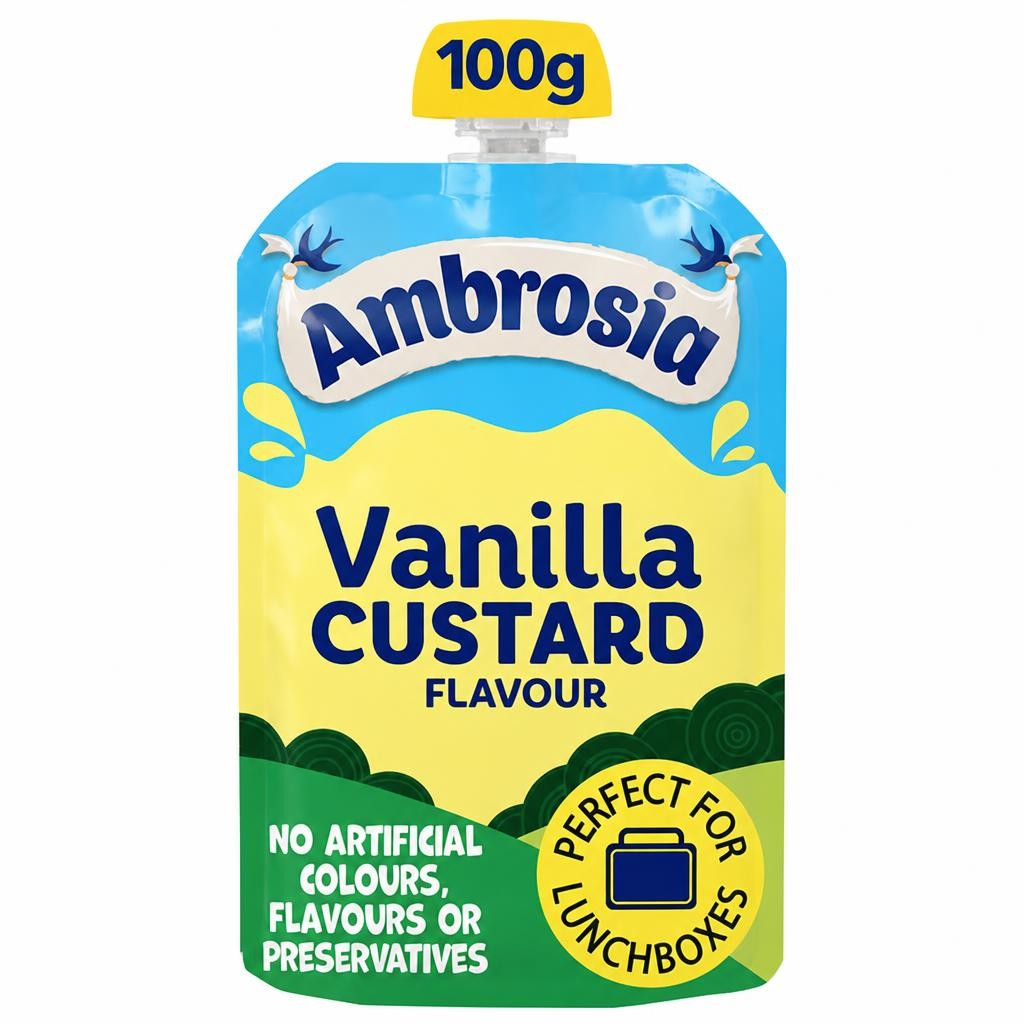 Ambrosia 100g Vanilla Custard Dessert Snack Pouch
