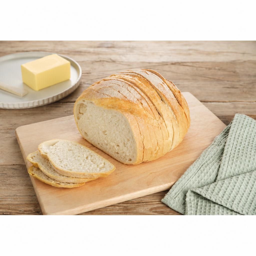 Tesco White Crusty Cob Sliced