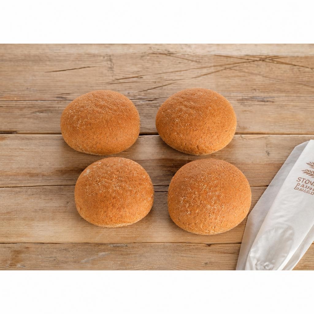 Large Wholemeal Bap 4 Pack