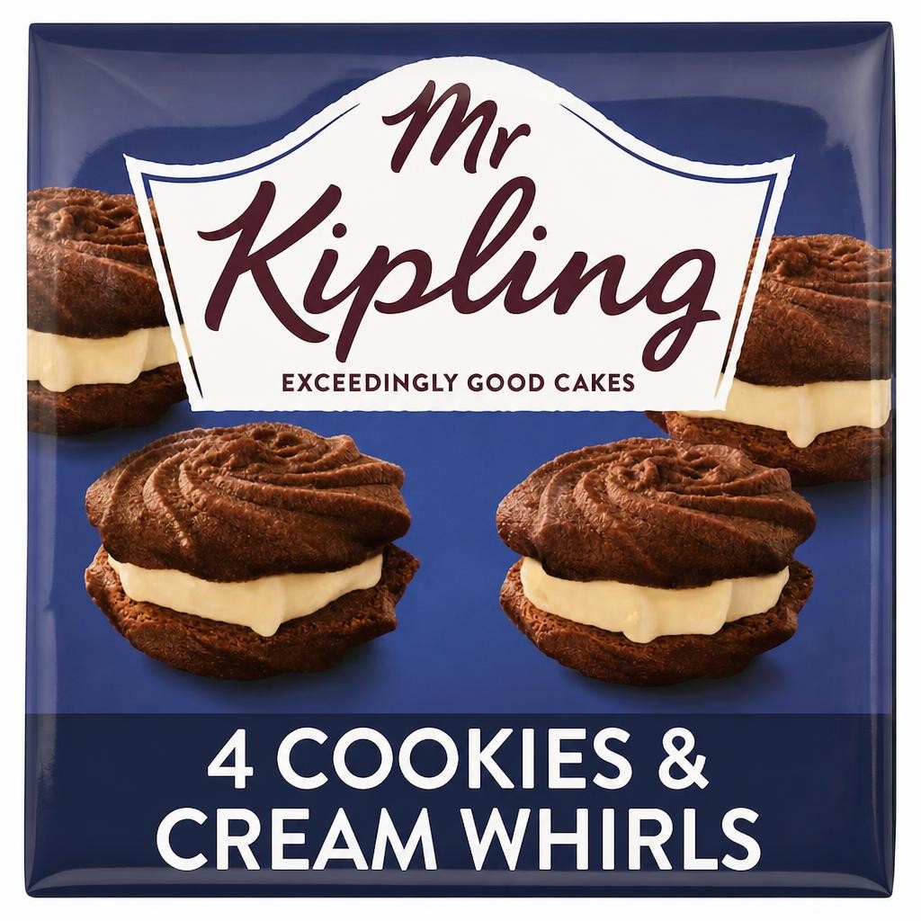 Mr Kipling 4 Cookies and Cream Whirls Shortcake