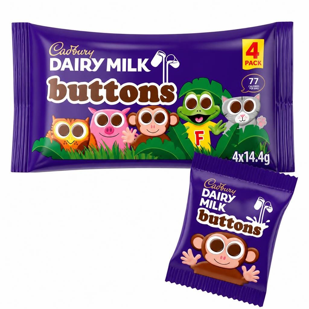 Cadbury Dairy Milk 4 x 14.4g Chocolate Buttons