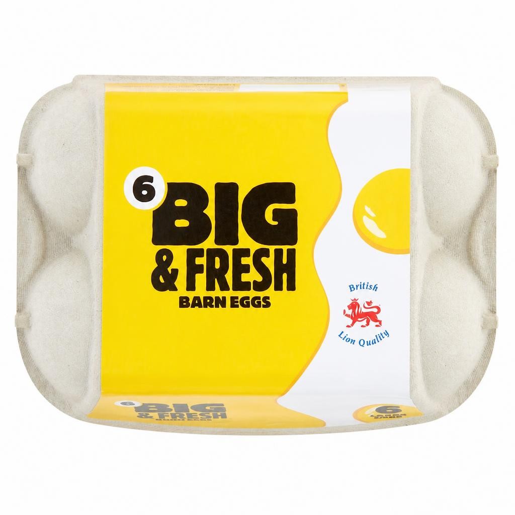 Big & Fresh Barn Eggs 6 Large