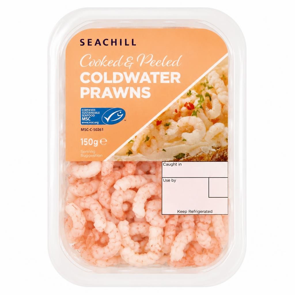 Seachill Cooked & Peeled Coldwater Prawns 150g