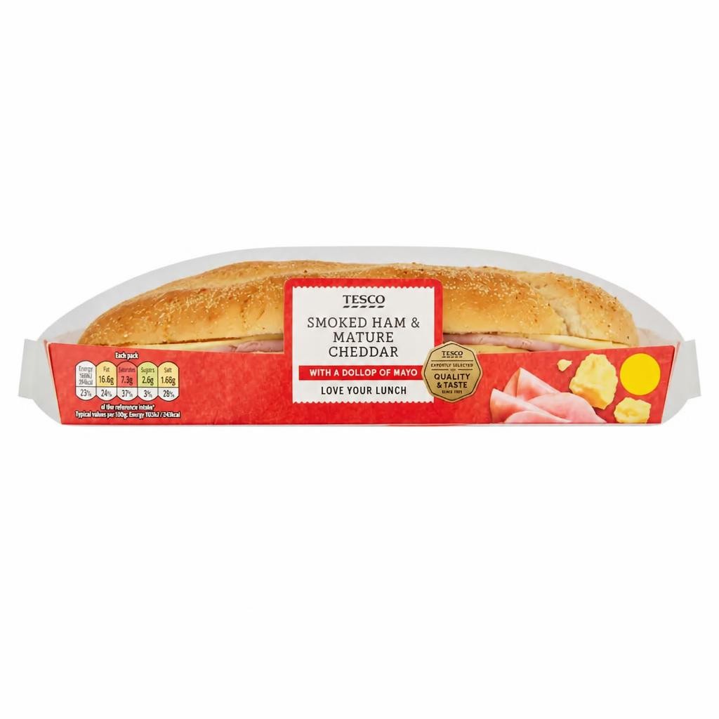 Tesco Smoked Ham And Mature Cheddar Sub