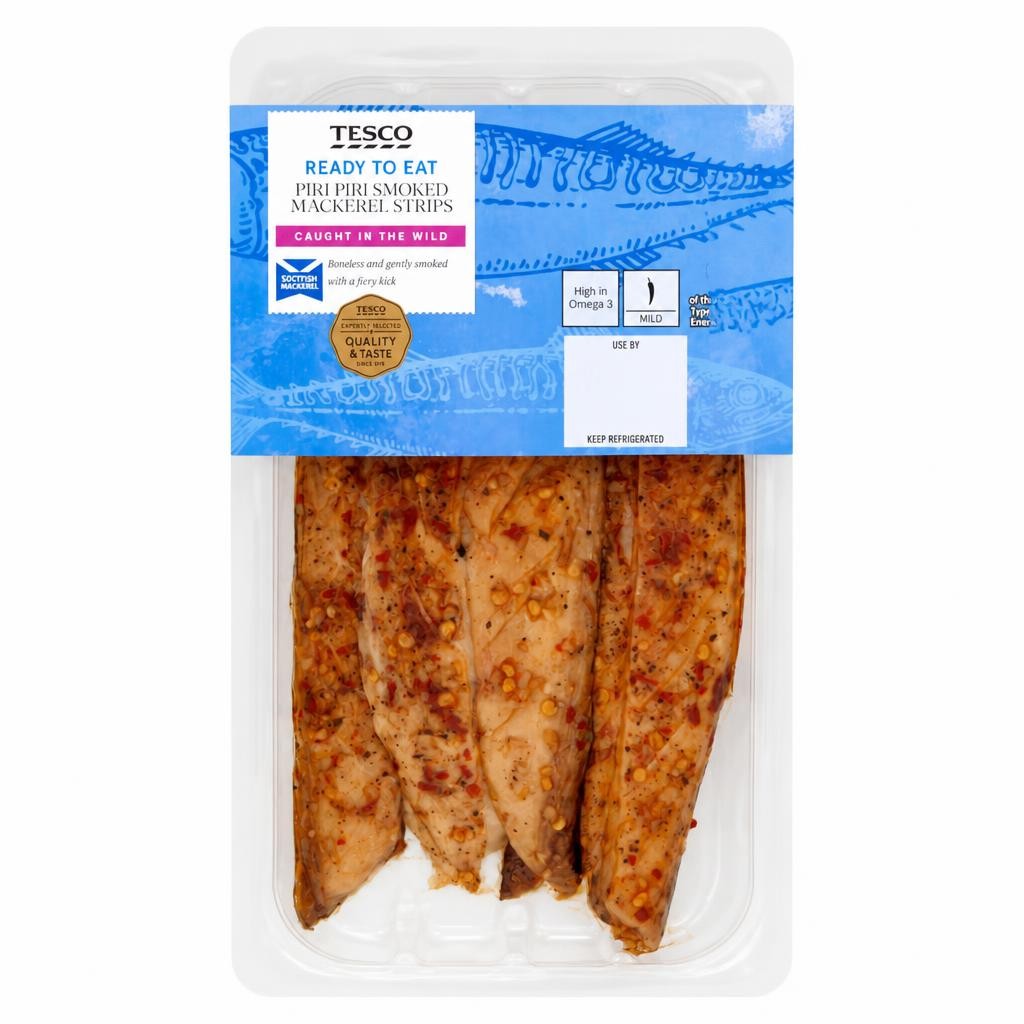 Tesco Piri Piri Smoked Mackerel Strips 200G