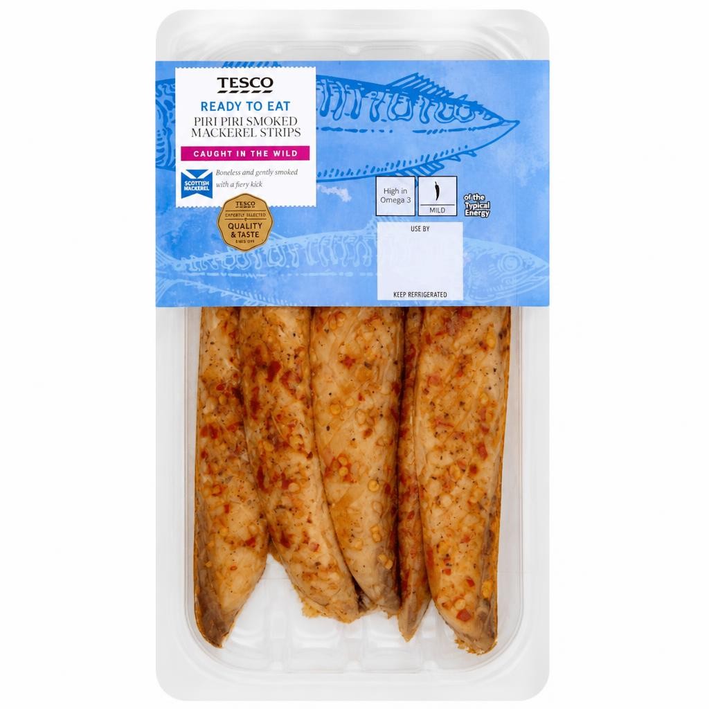 Tesco Piri Piri Smoked Mackerel Strips 200G