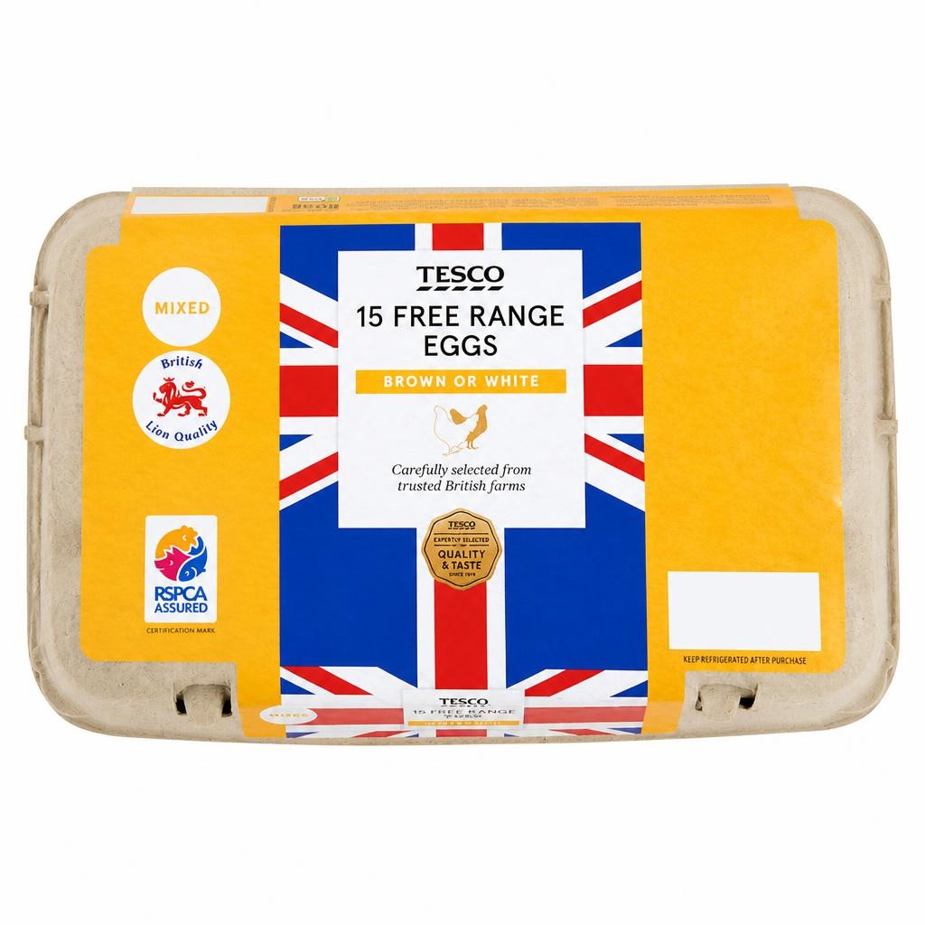 Tesco Mixed Sized Free Range Eggs 15 Pack