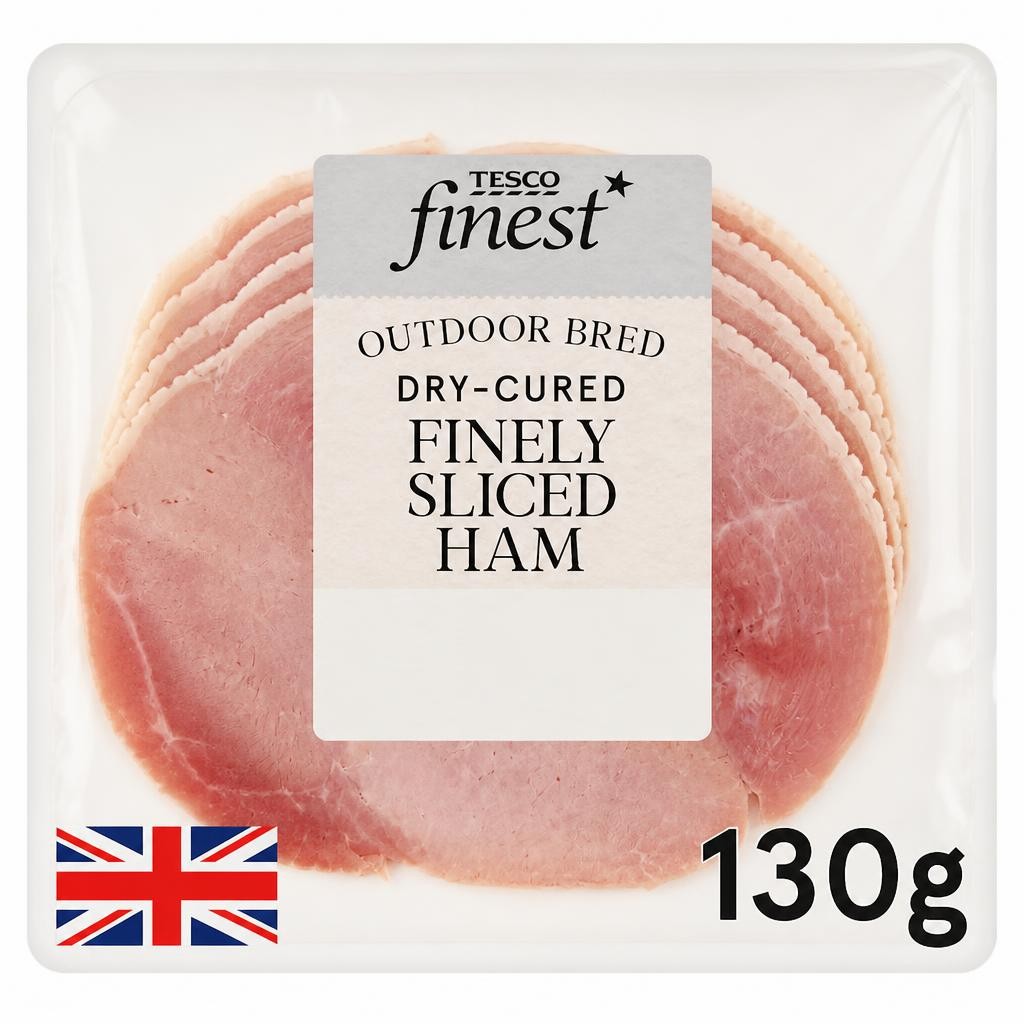 Tesco Finest Dry Cured Finely Sliced Ham Slices 130g