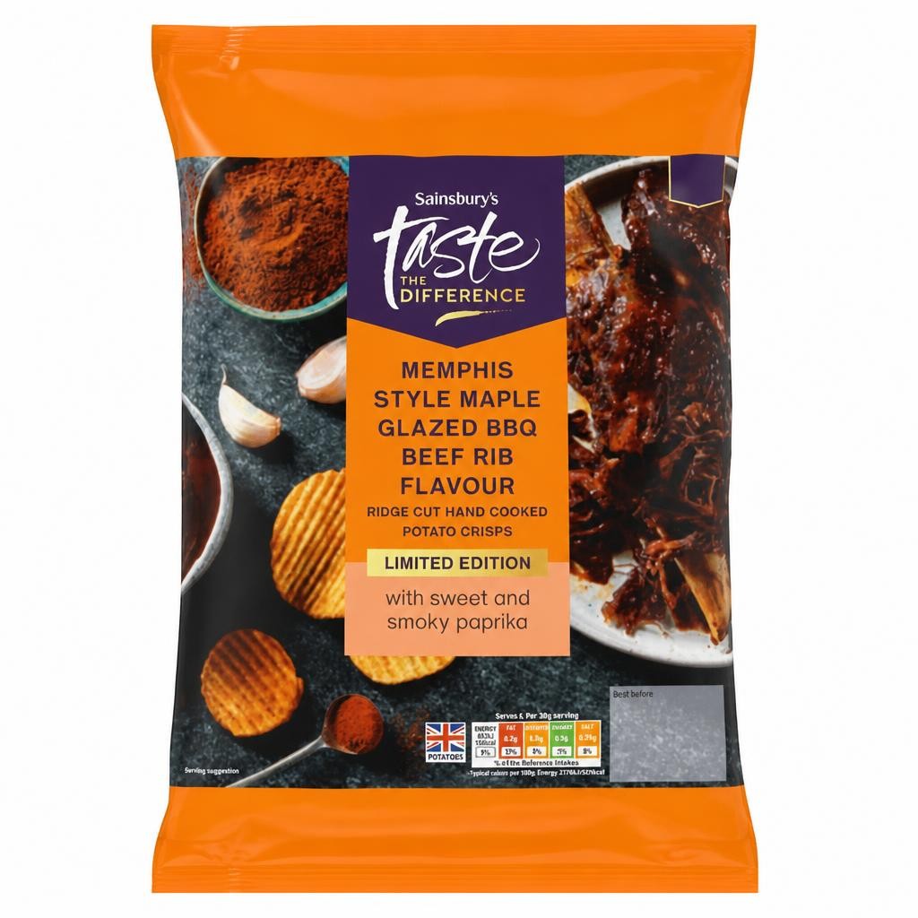Sainsbury's Taste the Difference Memphis Style Maple Glazed BBQ Beef Rib Flavour 150g