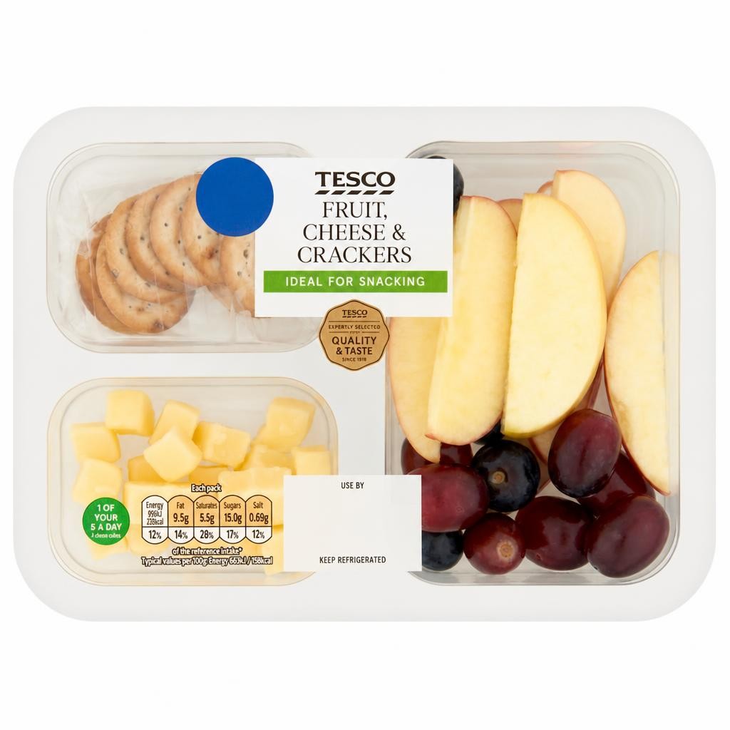 Tesco Fruit, Cheese & Crackers Snack Pack 150g
