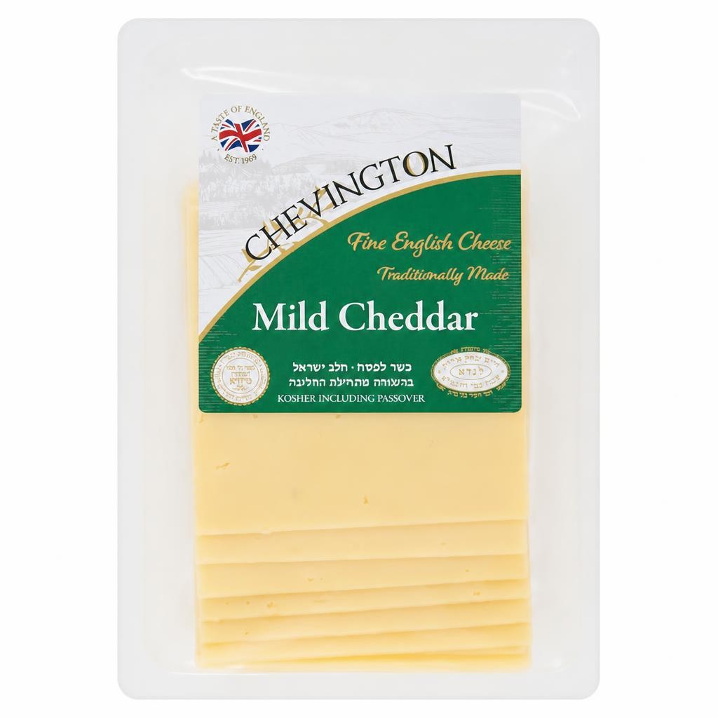 Chevington Kosher Sliced Mild White Cheddar Cheese 9 Slices 180G