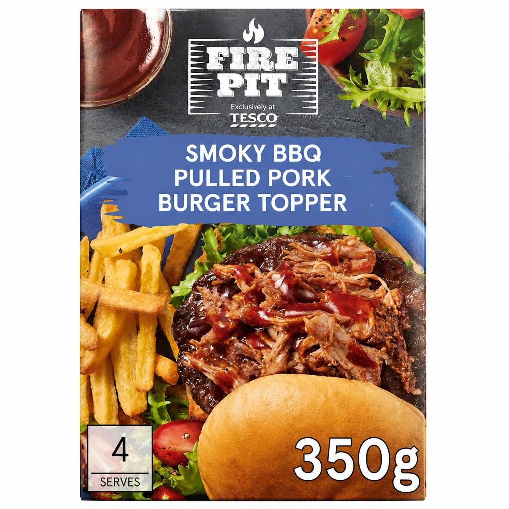 Tesco Firepit Smoky BBQ Pulled Pork Burger Topper 350g