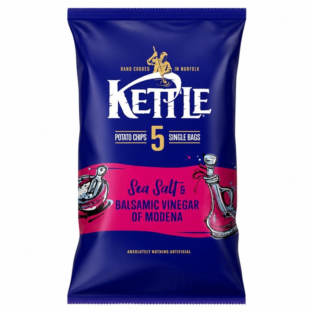 Kettle 5 x 25g Sea Salt & Balsamic Vinegar of Modena Potato Chips