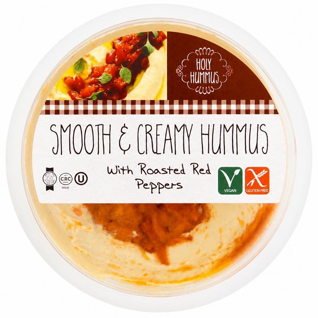 Holy Hummus Smooth & Creamy with Roasted Red Peppers 170g