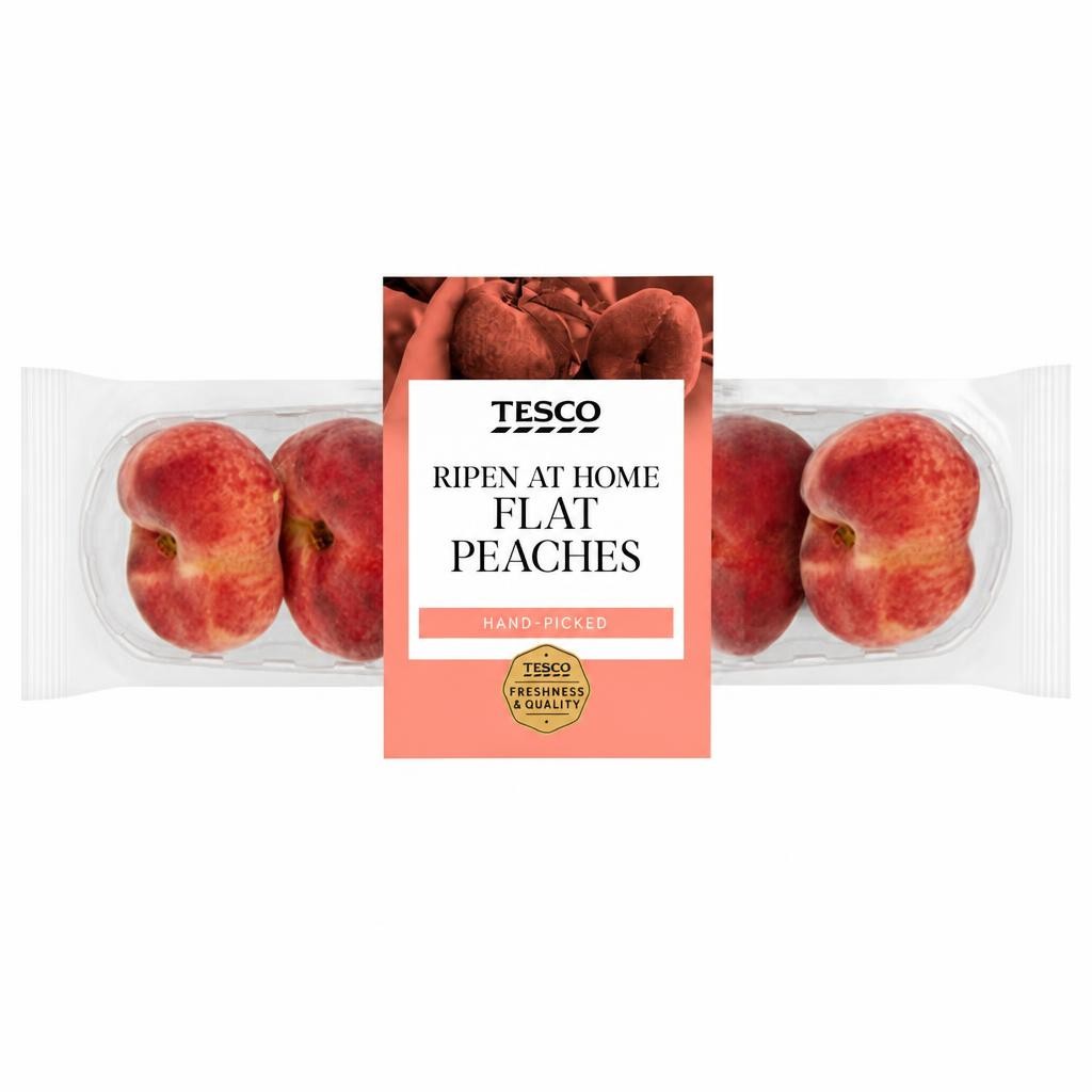 Tesco Flat Peach Minimum 4 Pack