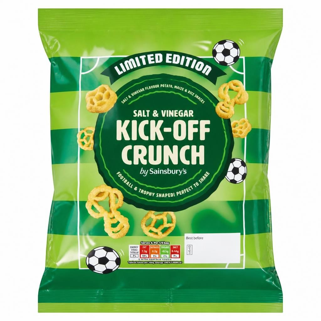 Sainsbury's 100g Salt & Vinegar Kick Off Crunch Sharing Crisps, Limited Edition