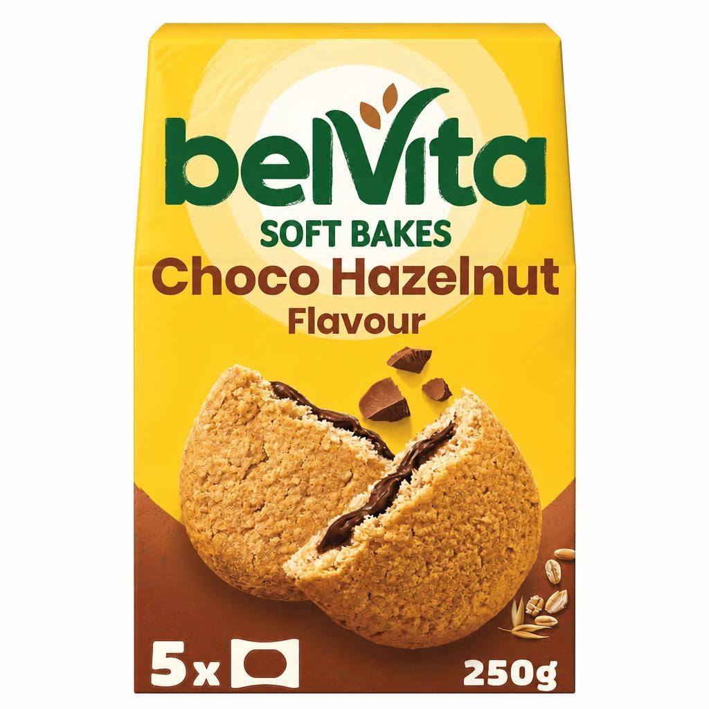 Belvita Breakfast Soft Bakes Chocolate Filled Cereal Snack Bars Pack 5 x 50g