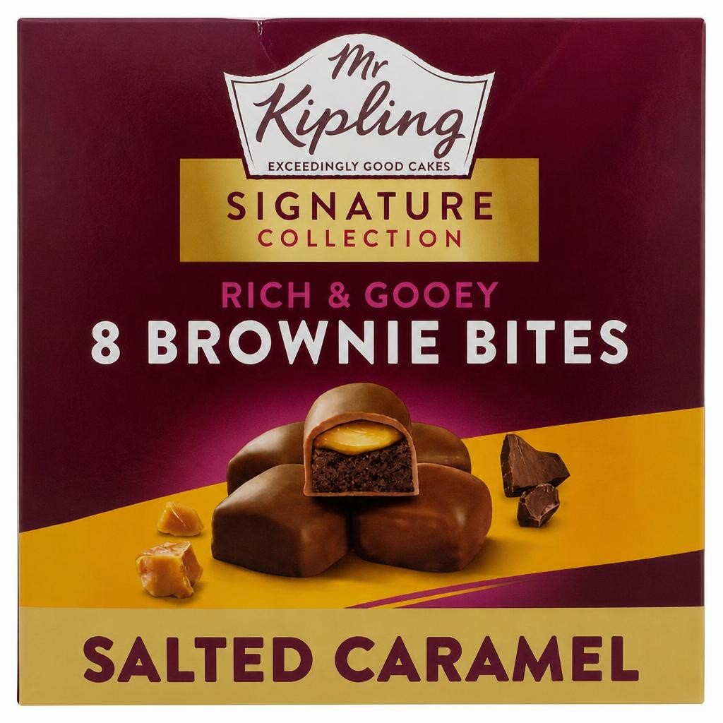 Mr Kipling Signature collection 8 Rich & Gooey salted caramel Brownie Bites