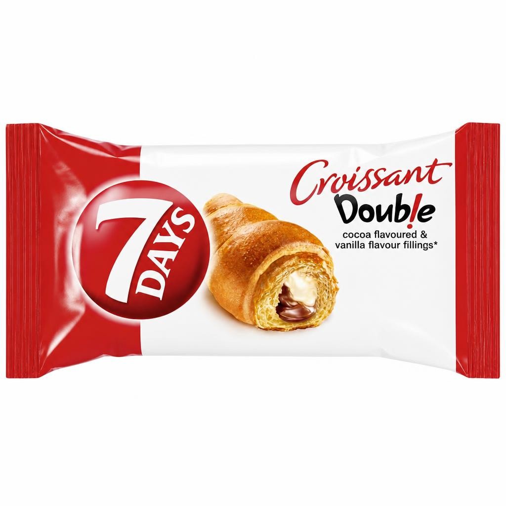 7 Days Double Croissant - Cocoa & Vanilla Flavour Fillings 60g