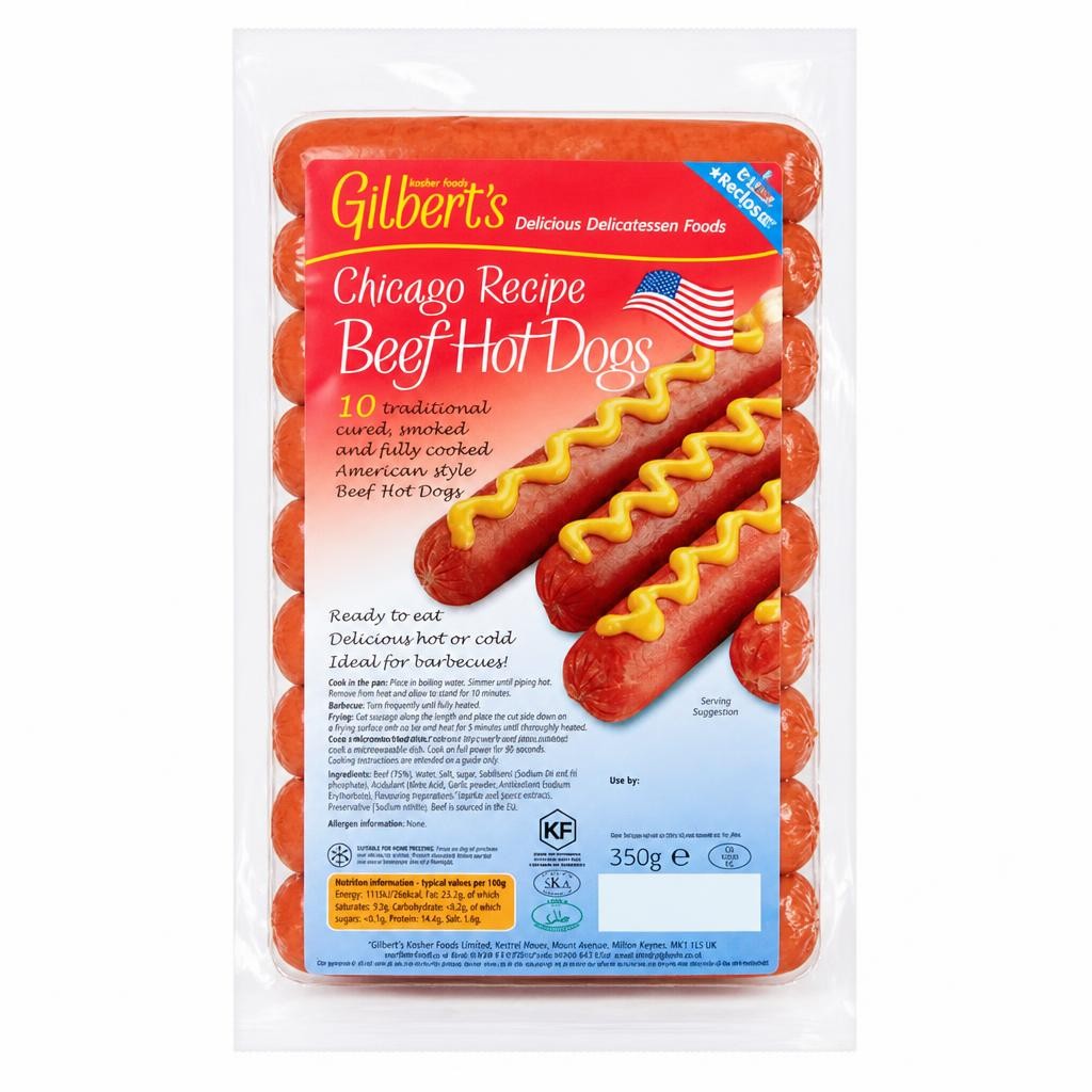 Gilberts American Hot Dogs 350G