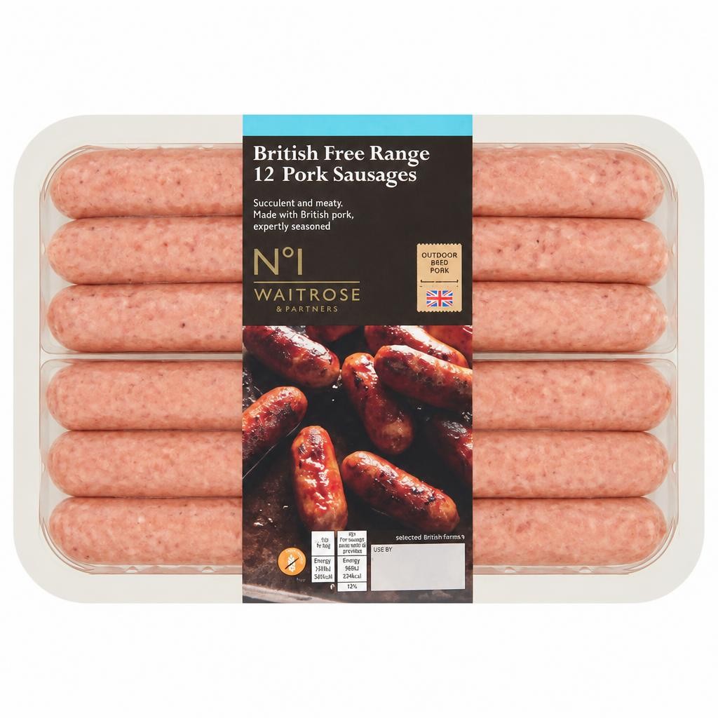 No.1 British Free Range 12 Pork Sausages