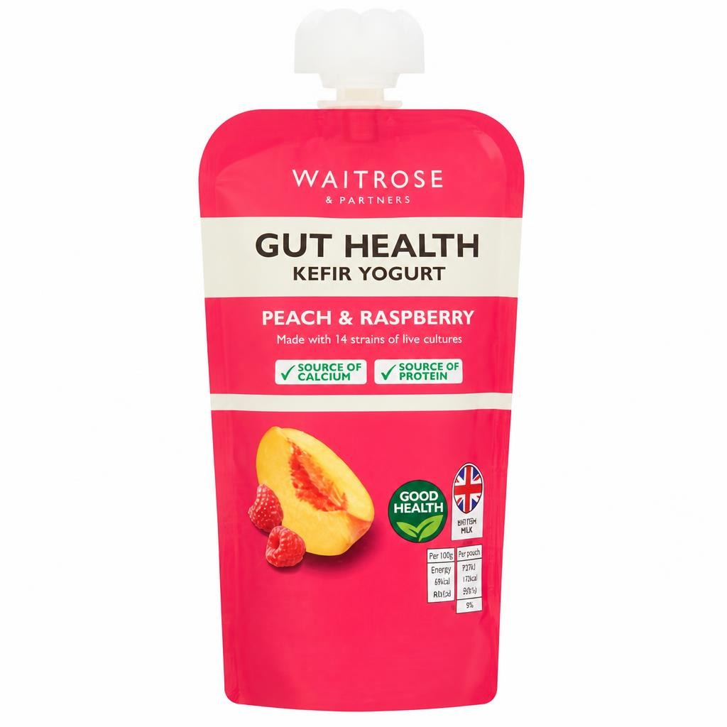 Gut Health Peach & Raspberry Kefir Yogurt