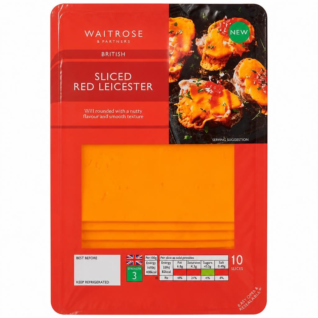 Waitrose Red Leicester Sliced Cheese