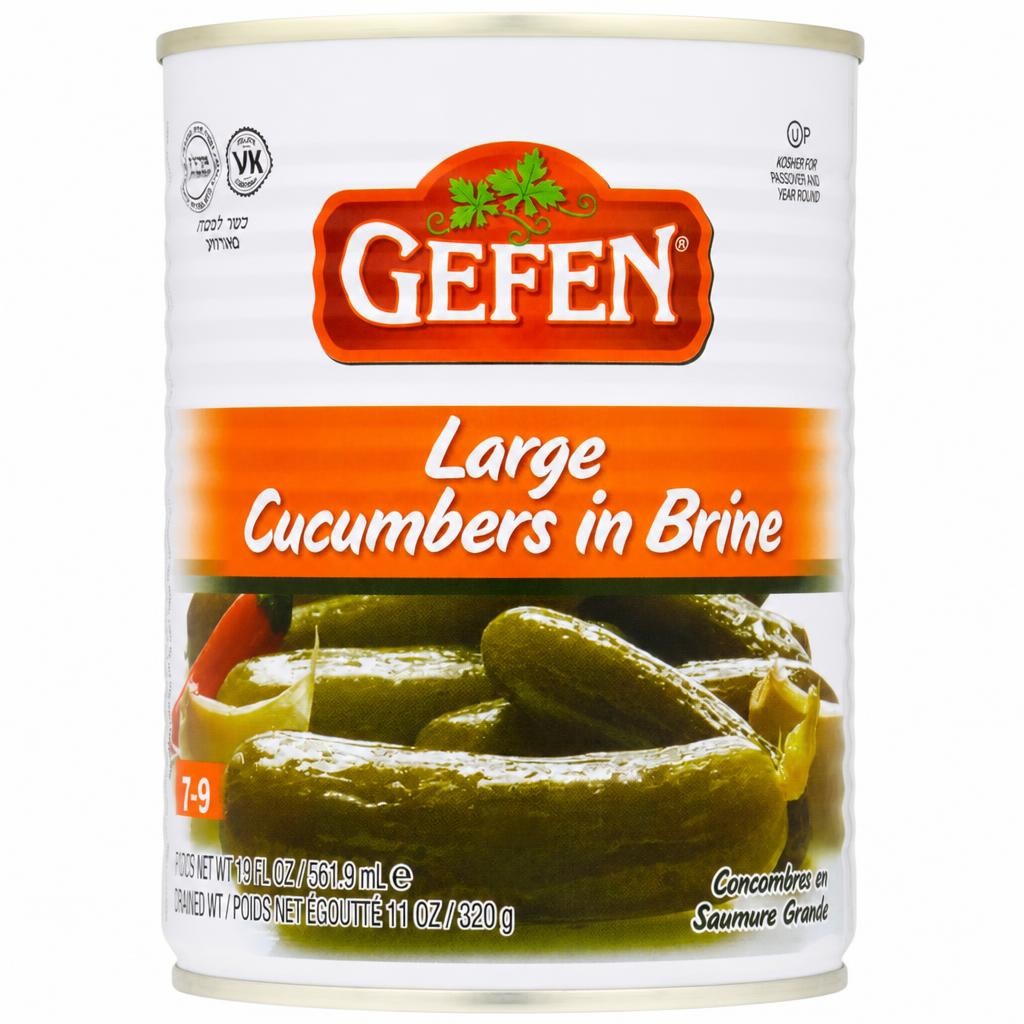 GEFEN CUCUMBERS IN BRINE 7-9 LARGE 540G