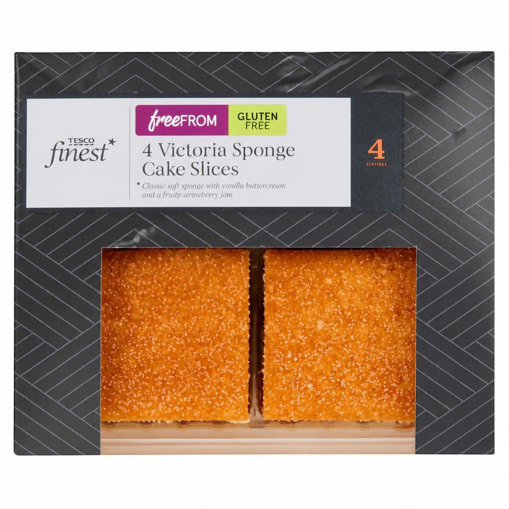 Tesco Finest Free From 4 Victoria Sponge Cake Slices