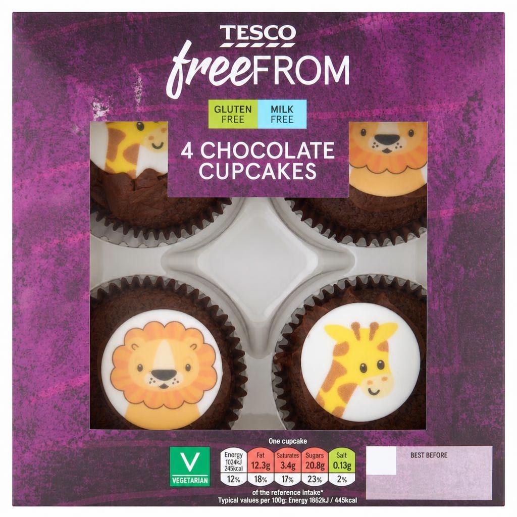 Tesco Free From Chocolate Cupcakes 4 Pack