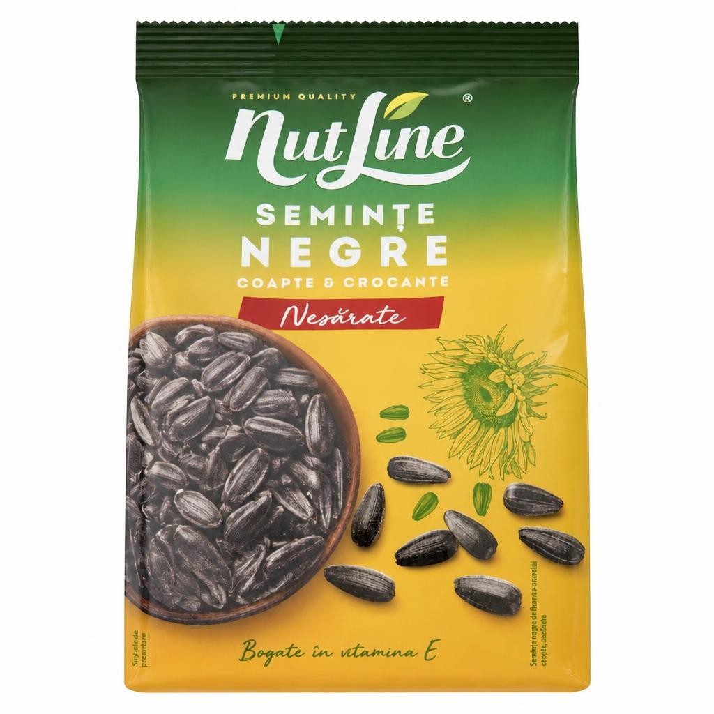 Nutline Air Roasted Black Sunflower Seeds, Without Salt 300g