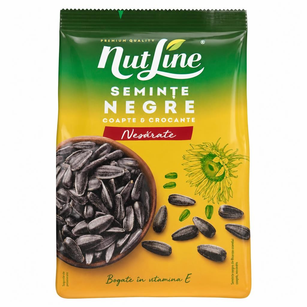 Nutline Air Roasted Black Sunflower Seeds, Without Salt 300g
