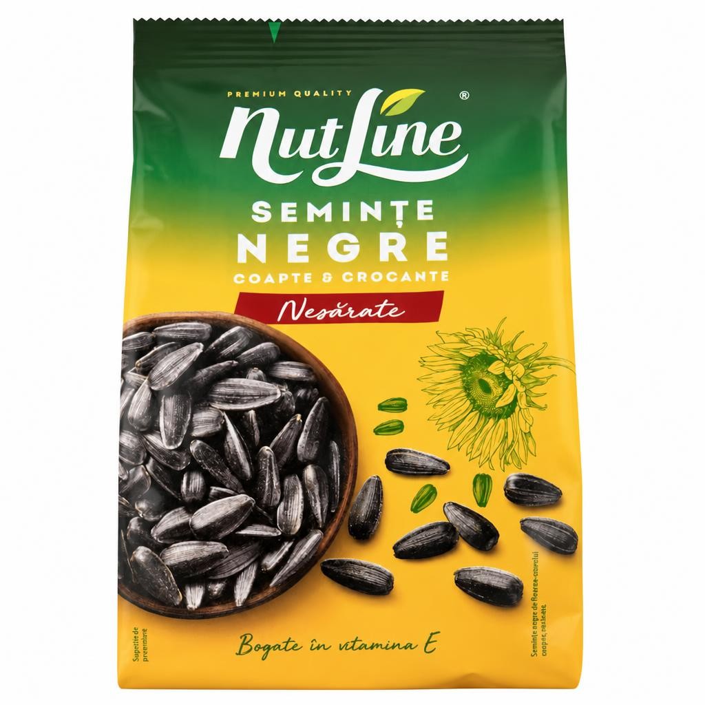 Nutline Air Roasted Black Sunflower Seeds, Without Salt 300g