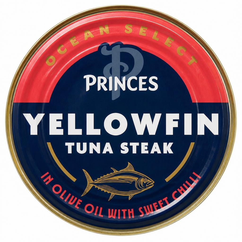 PRINCES OCEAN SELECT YELLOWFIN TUNA STEAK IN OLIVE OIL WITH SWEET CHILLI 160G