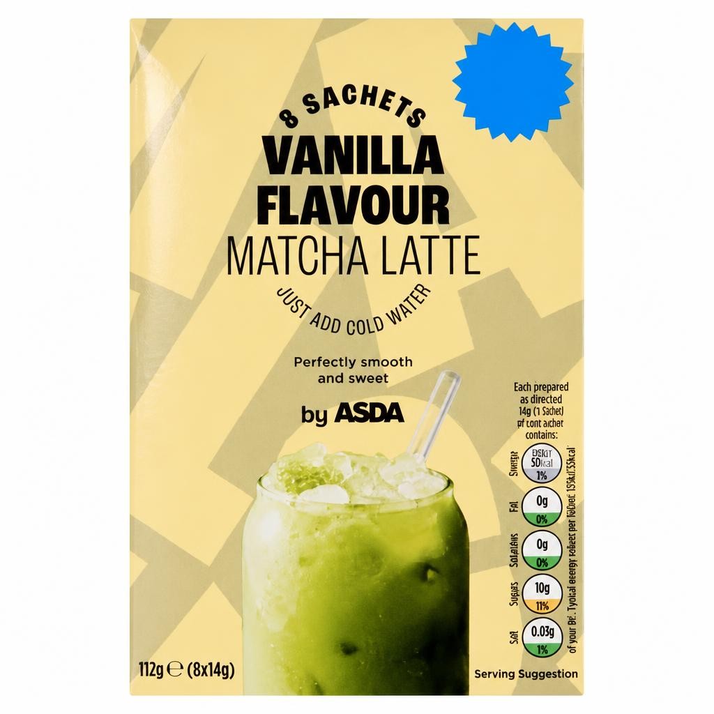 ASDA 8 Vanilla Flavour Matcha Latte 112g (8x14g)