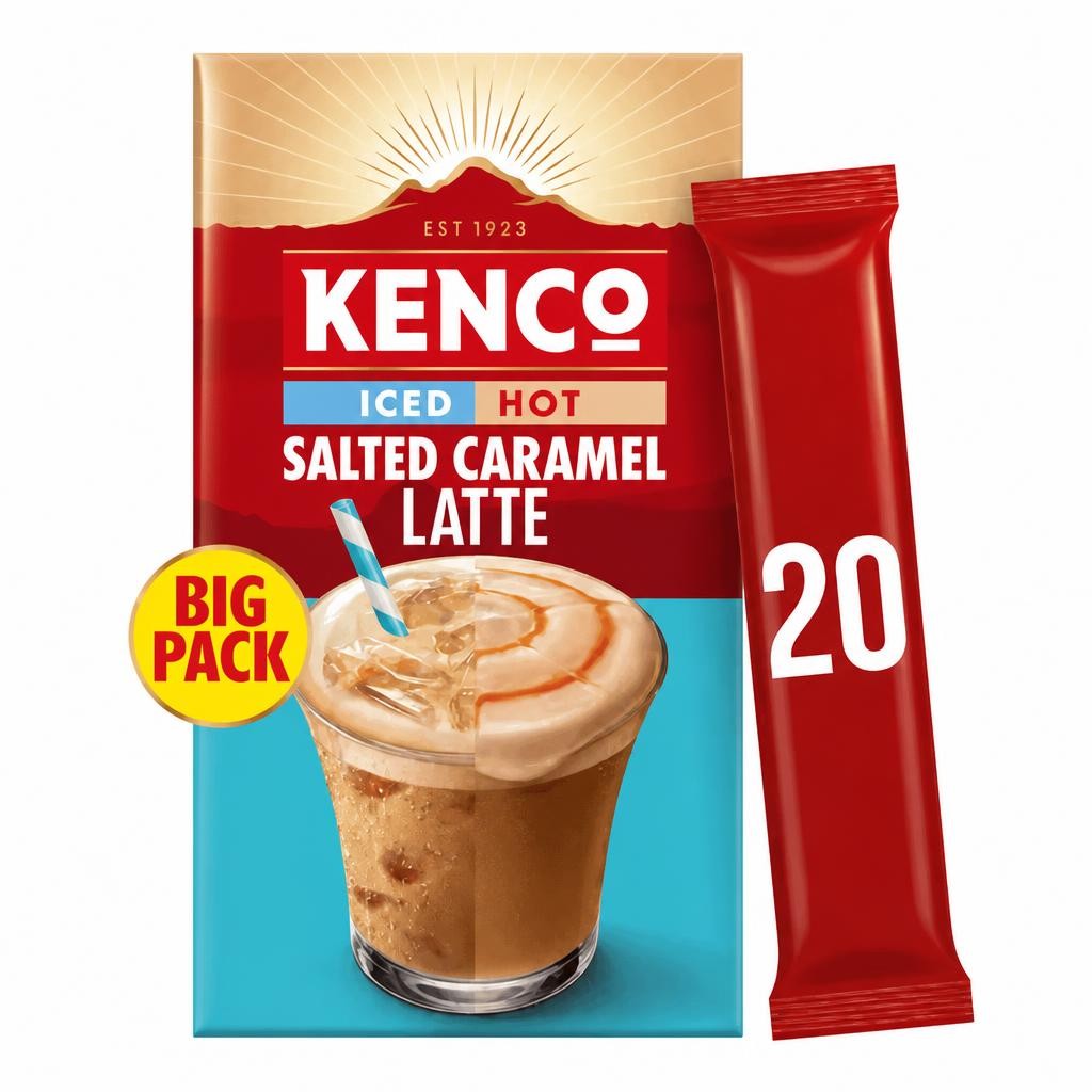 Kenco Iced Hot Salted Caramel Latte Instant Coffee Sachets x20