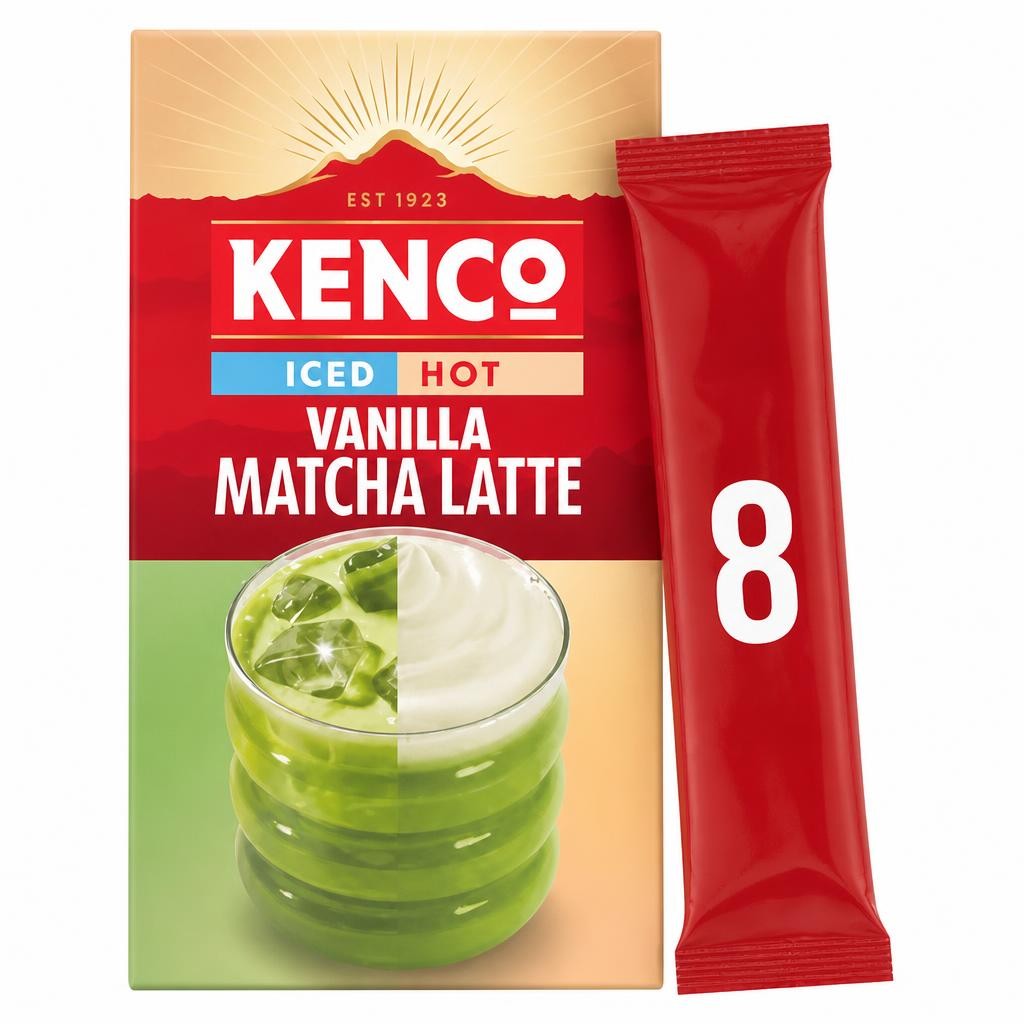 Kenco Iced Hot Vanilla Matcha Latte Sachets x8