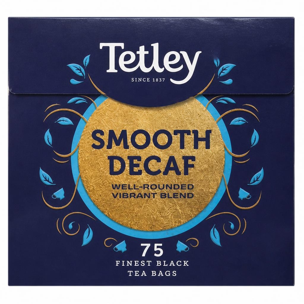 Tetley 75 Smooth Decaf Finest Black Tea Bags 237g
