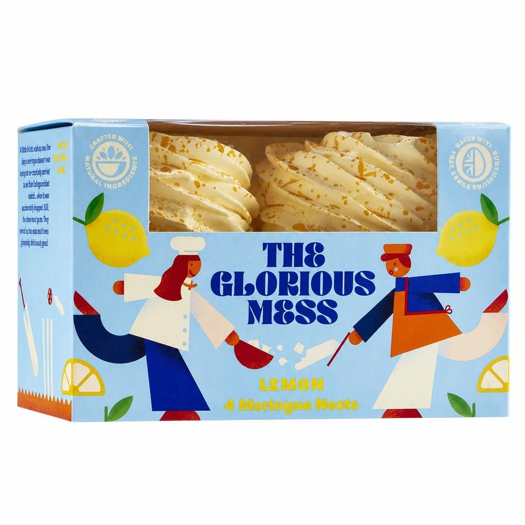 The Glorious Mess 4 x Lemon Meringue Nests Dessert Box