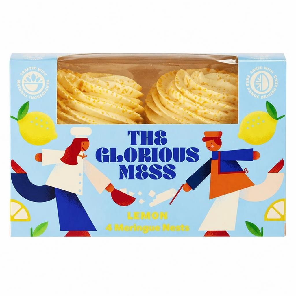 The Glorious Mess 4 x Lemon Meringue Nests Dessert Box