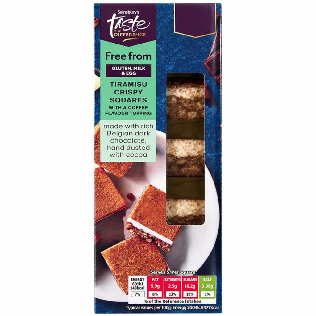 Sainsbury's 150g Tiramisu Crispy Squares with a Coffee Flavour Topping, Taste the Difference