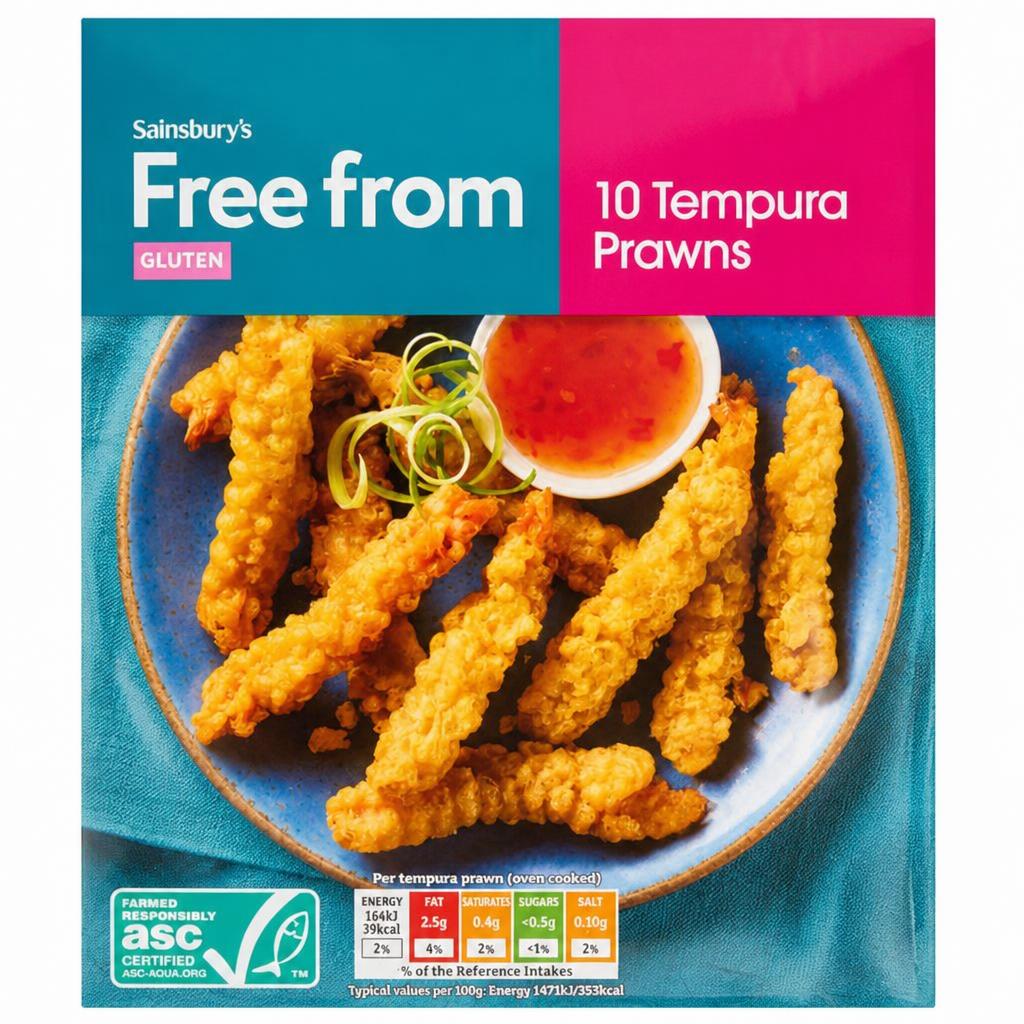 Sainsbury's Free From 10 x Tempura Prawns 130g