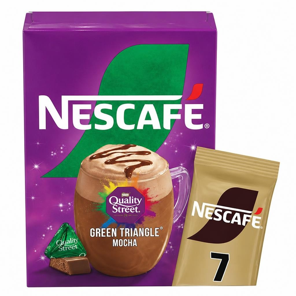 Nescafé 7 x 19g Hazelnut Flavour Green Triangle Quality Street Mocha Sachets
