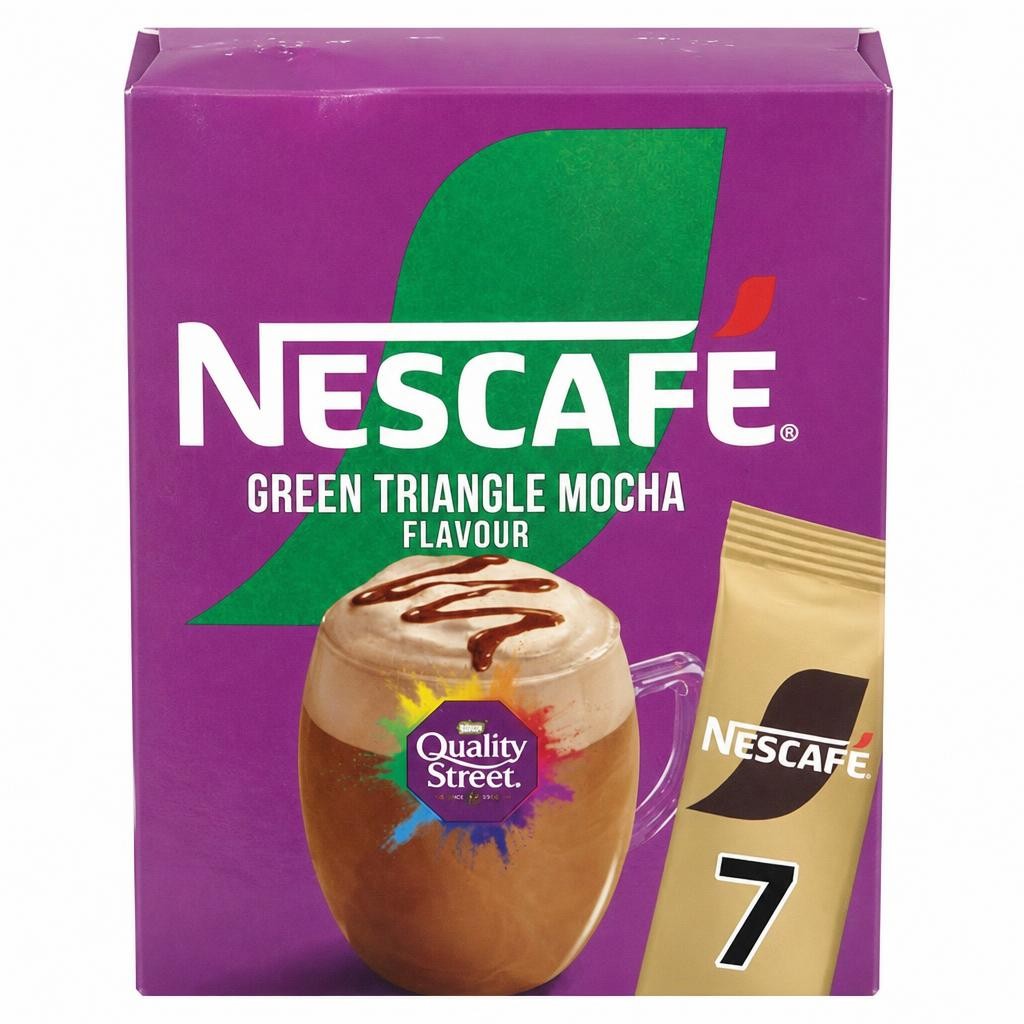 Nescafé 7 x 19g Hazelnut Flavour Green Triangle Quality Street Mocha Sachets