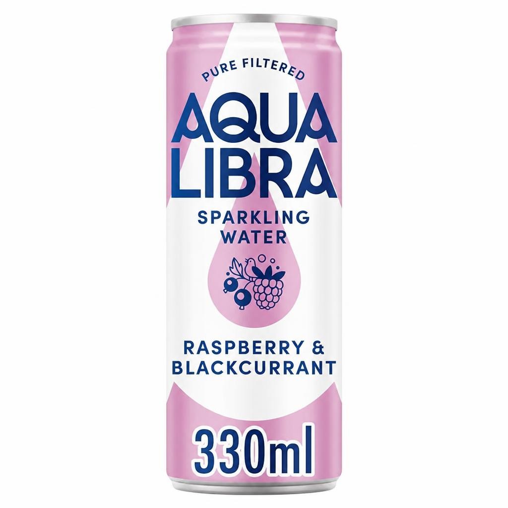 Aqua Libra Sparkling Water Raspberry and Blackcurrant 330m